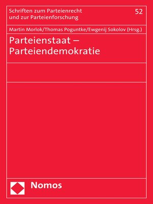 cover image of Parteienstaat--Parteiendemokratie